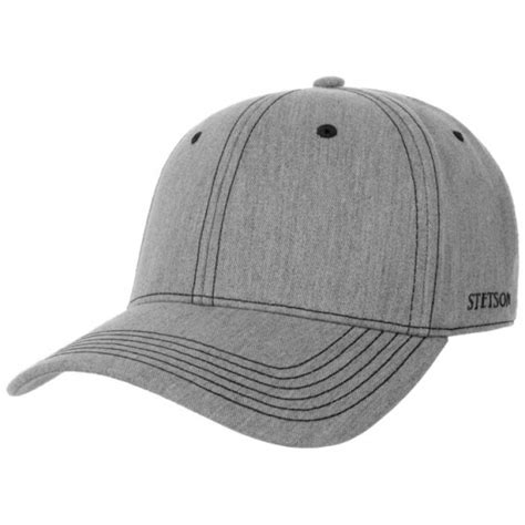 Baseball Cap Light Grey Cotton Stetson Reference 17646