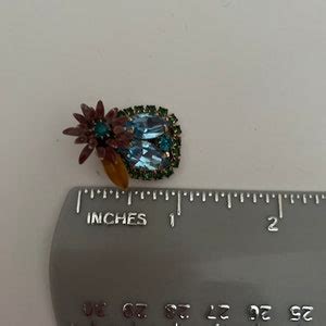 Vintage Alice Caviness Rhinestone And Enamel Flower Brooch And Etsy