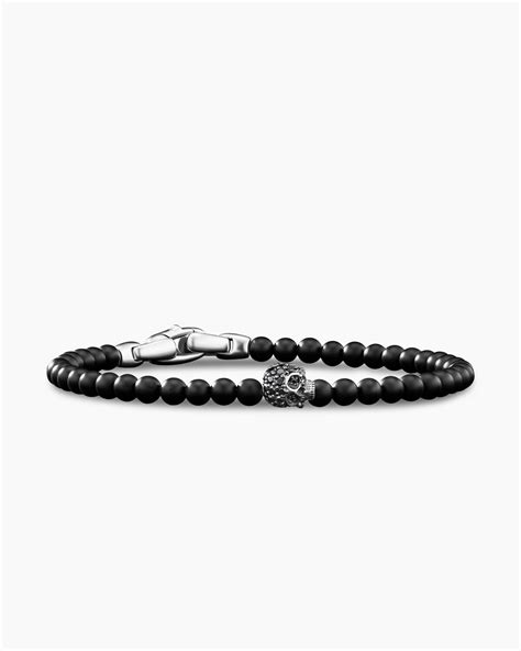 David Yurman Memento Mori Skull Station Bracelet In Sterling Silver