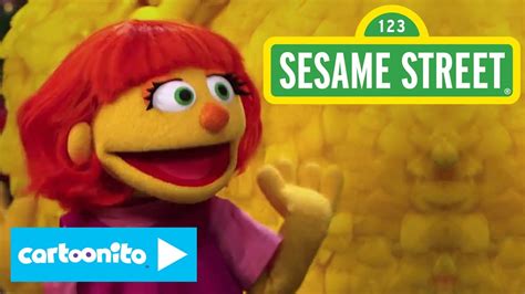 Sesame Street Big Bird Meets Julia Cartoonito Youtube