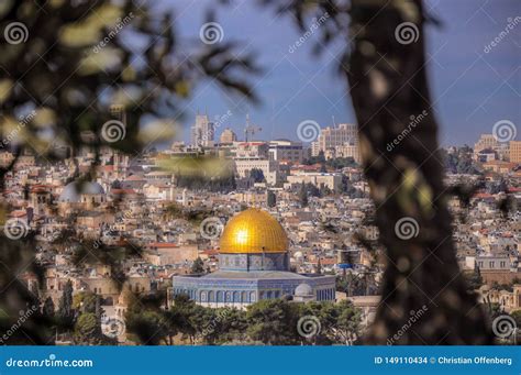 Skyline Da Cidade Velha Na Parede E No Temple Mount Ocidentais No