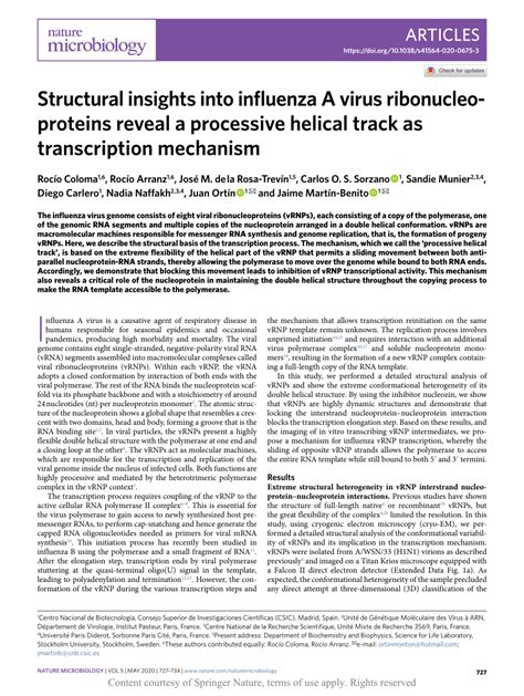 Structural Insights Into Influenza A Virus Ribonucleoproteins Reveal A