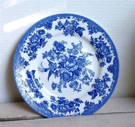 Beautiful Fine Earthenware Plate By Royal Stafford Blue White With