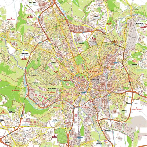 Large Brno Maps for Free Download and Print | High-Resolution and ...
