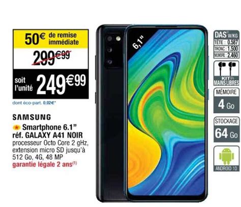 Promo Smartphone R F Galaxy A Noir Samsung Chez Cora