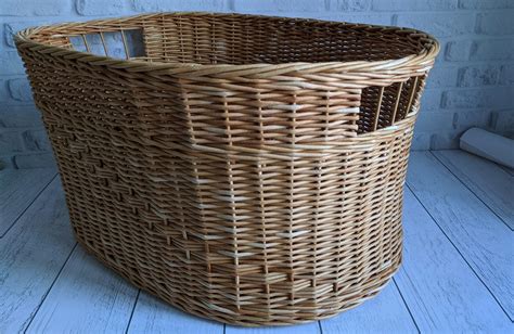 Large Wicker Laundry Basket Large Laundry Basket Oval Basket | Etsy