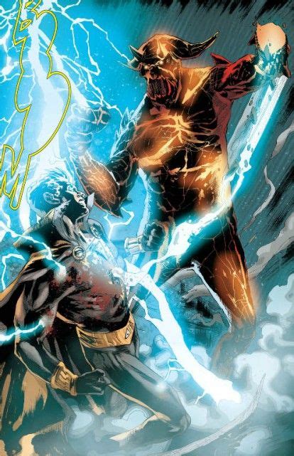 An Image Of Two Superheros Fighting In The Air With Lightning Coming