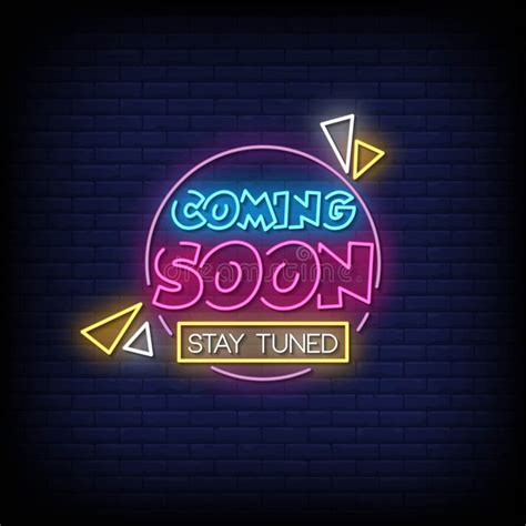 Coming Soon Neon Signs Style Text Vector Stock Vector Illustration Of