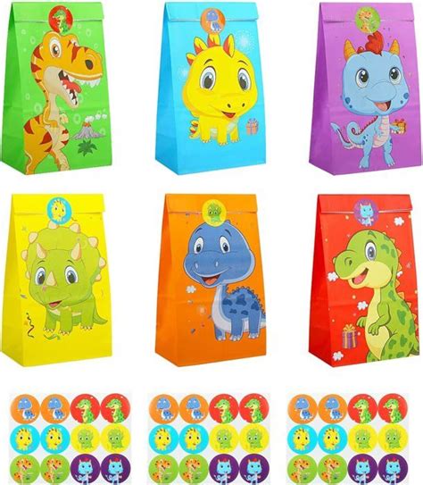 Pcs Sac Cadeau Dinosaure Sac Papier Dinosaure Sacs De Bonbon