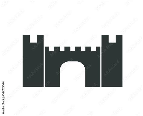 Castle Gate Vector Castle Icon Castle Wall Vector Illustration Stock