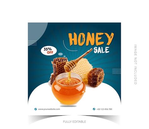 Premium Vector Pure Honey Social Media Post Template