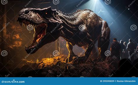 Dinosaur Museum Tyrannosaurus Rex Fossil Exhibit Stock Image - Image of model, monster: 295590839