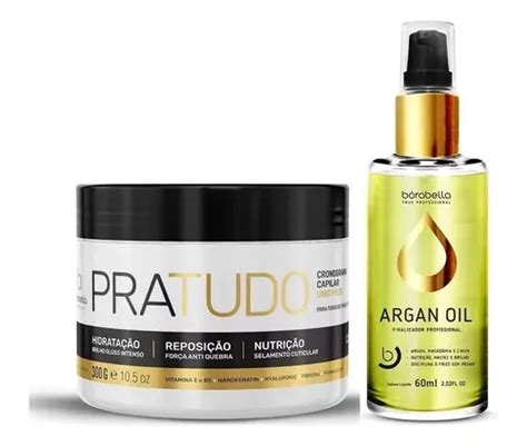 Pra Tudo Hidratacao Capilar 300g Oleo Argan 60ml Borabella Frete grátis