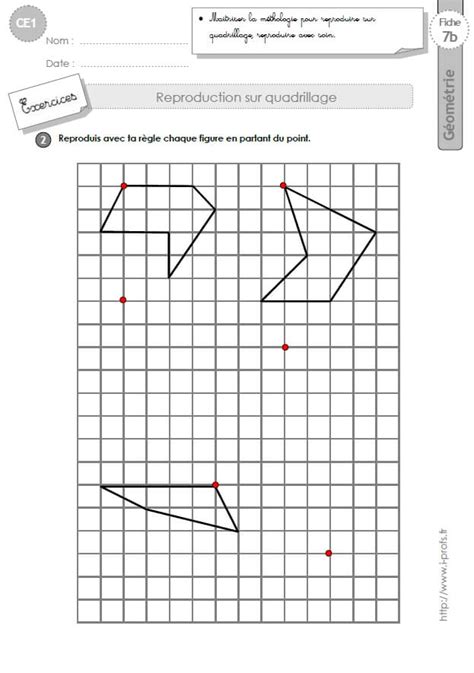 Ce Exercices Reproduction Sur Quadrillage En Ce Cycle