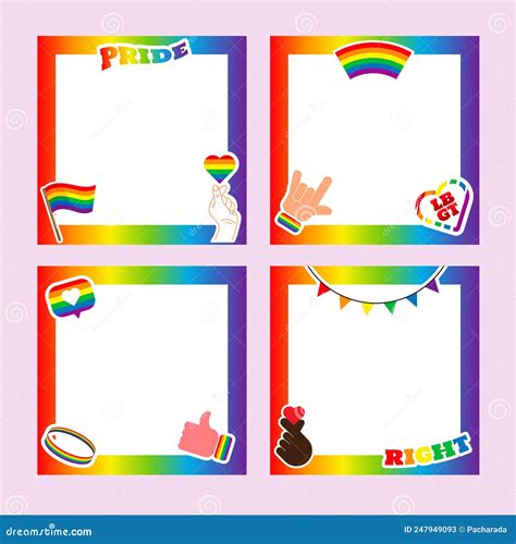 Quadro De Orgulho Símbolos Lgbt Amor Bandeira Cardíaca No Arco íris Cores Lésbica Gay Desfile