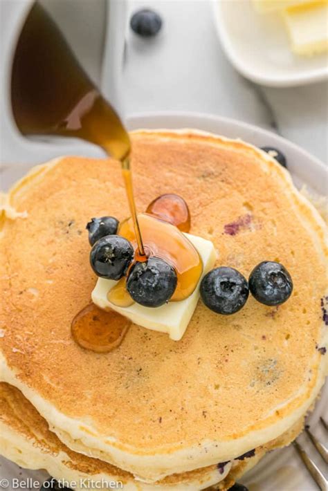 Fluffy Blueberry Buttermilk Pancakes Belle Of The Kitchen