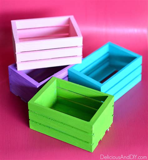 DIY Mini Wood Crates Organizer - Delicious And DIY