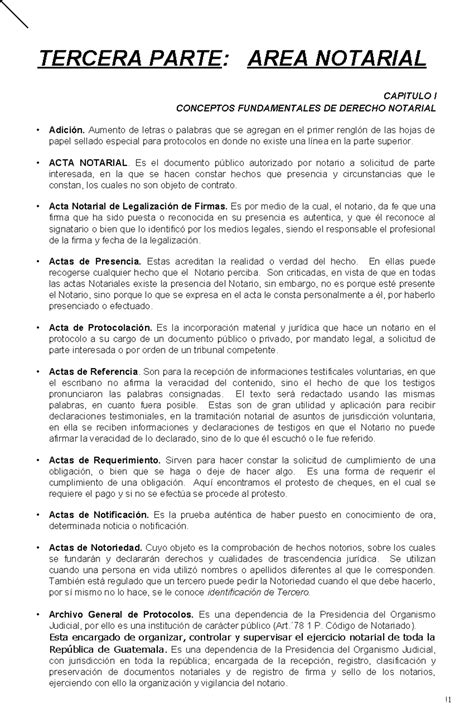 Notariado Tercera Parte Area Notarial Capitulo I Conceptos