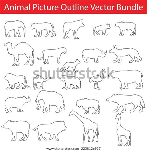 Animal Picture Outline Vector Bundle Stock Vector (Royalty Free) 2238126937 | Shutterstock