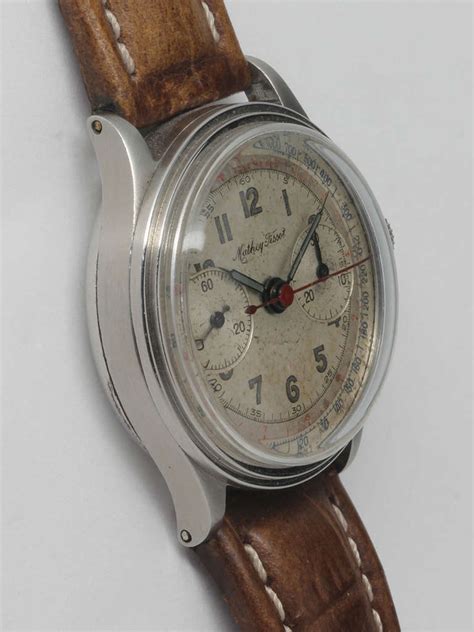 Matthey Tissot Stainless Steel Chronograph Wristwatch circa 1940s at ...