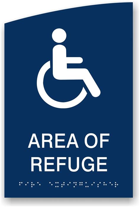 Area Of Refuge Ada Braille Sign Crescent Series X