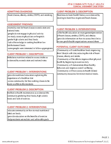 ATI Engage Community Public Health Clinical Judgment Case Study