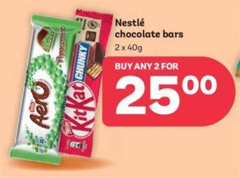 Nestlé chocolate bars 2x40g offer at PEP