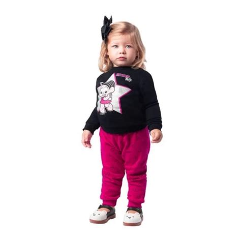 Conjunto De Moletom Infantil Menina M Nica Baby Brandili Submarino