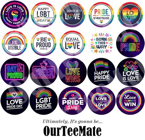 Pieces LGBT Gay Lesbian Pride Rainbow Label Stickers Assorted