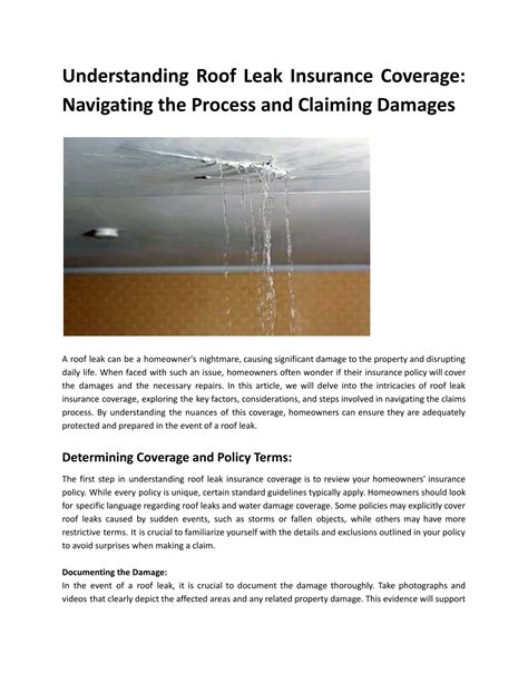 Ppt Understanding Roof Leak Insurance Coverage Navigating The