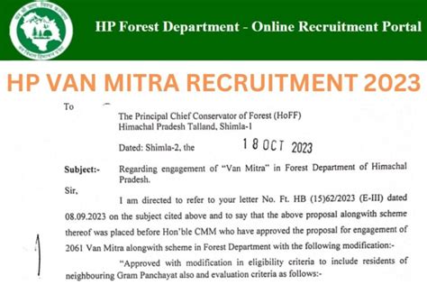 HP Van Mitra Recruitment 2023 Notification Application Form Apply Online