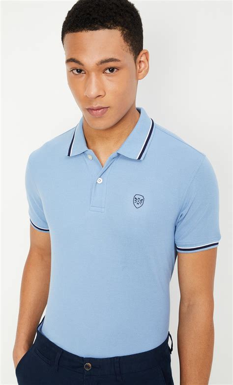 Buy Men Slim Fit Polo T Shirt With Striped Trim Online At Just Rs 4990 1000012749091 Max