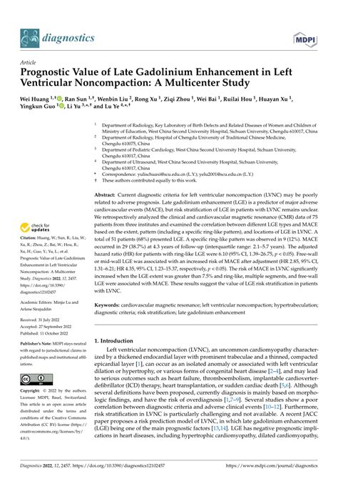 PDF Prognostic Value Of Late Gadolinium Enhancement In Left