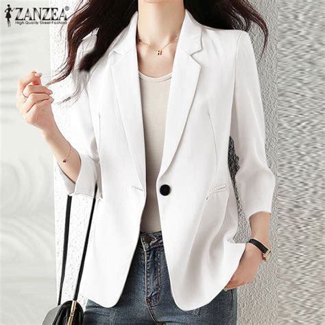 Zanzea Women Business Office Ol Button Up Lapel Suits Formal Commute