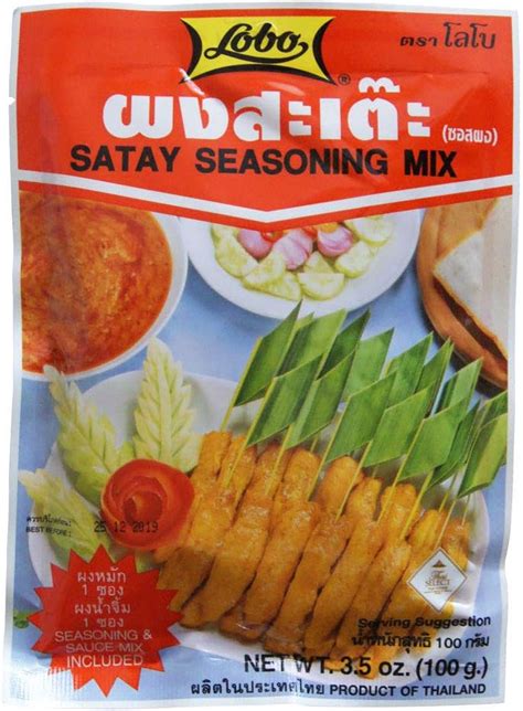 Lobo Thai Satay Seasoning Mix Marinate Seasoning And Peanut Sauce Mix No Added