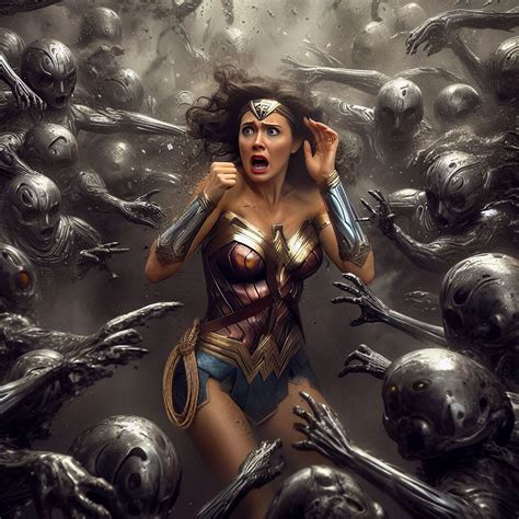 Wonder Woman Surrounded By Metal Liquid Monsters By Amazingamazon1995