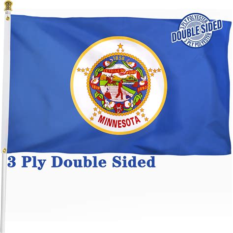 Minnesota State Flag 3x5 Ft Double Sided Heavy Duty 3 Ply Durable