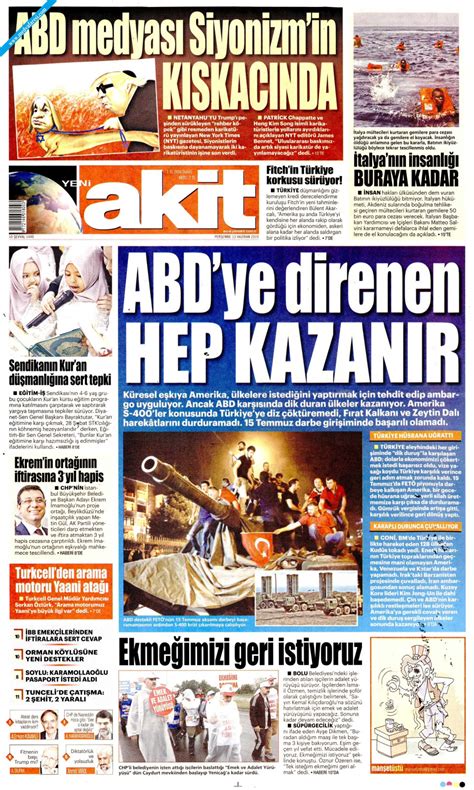 Yeni Akit Gazetesi Haziran Per Embe