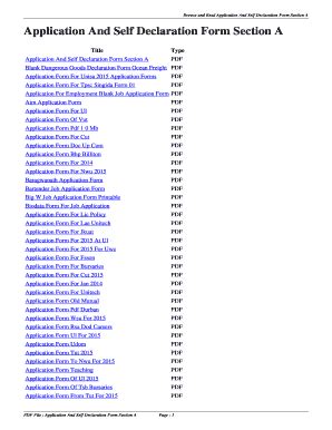 Fillable Online Vnz Prica Application And Self Declaration Form Section