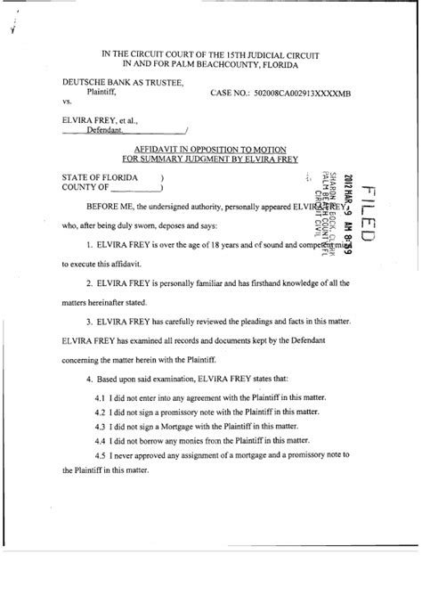 Document For Deutsche Bank National Trust Company V Frey Elvira Trellis