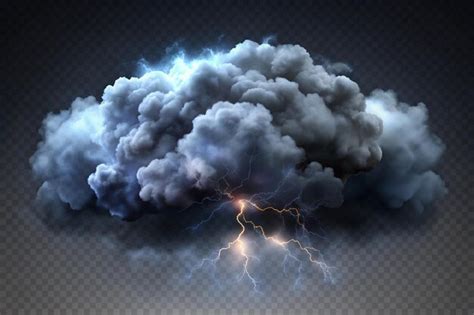 Dark Thundercloud Isolated on Transparent Background | Premium AI-generated image
