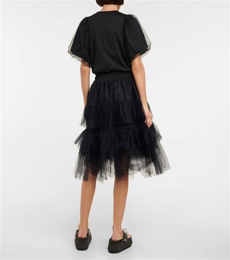 Tulle Miniskirt In Black Simone Rocha Mytheresa