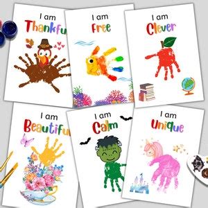 20 Design AFFIRMATION Book Handprint Art Keepsake Craft Handprint Kit