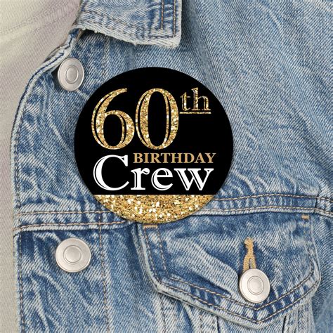 Adult 60th Birthday Gold 3 Inch Birthday Party Badge Etsy