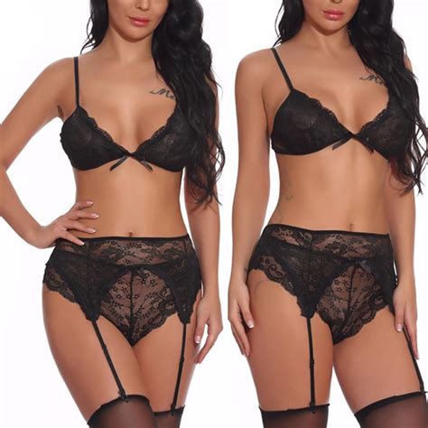 Ensemble De Lingerie Avec Jarreti Re Ceintures Sangle Babydoll V Neck