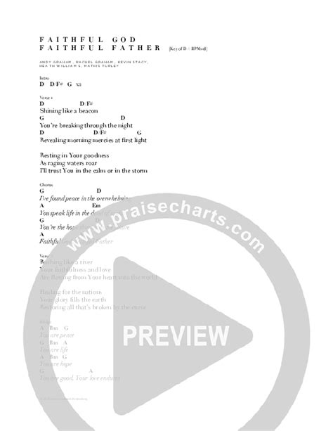 Faithful God Faithful Father Chords PDF (Andy & Rachel Graham) - PraiseCharts