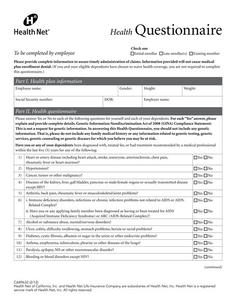 Health Questionnaire How To Create A Health Questionnaire Download This Health Questionnaire