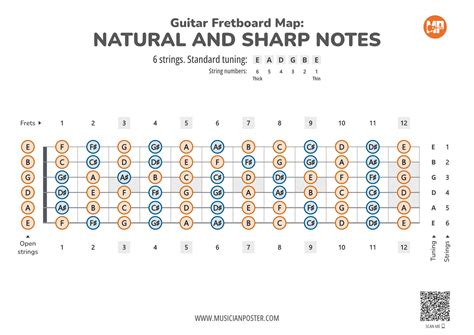 Guitar Printable Fretboard Map With All Notes