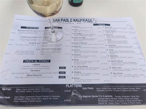 Menu At San Paolo Naufrago Restaurant Valletta 11