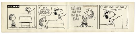 Lot Detail - ''Peanuts'' Comic Strip Featuring Snoopy & Linus from 1973